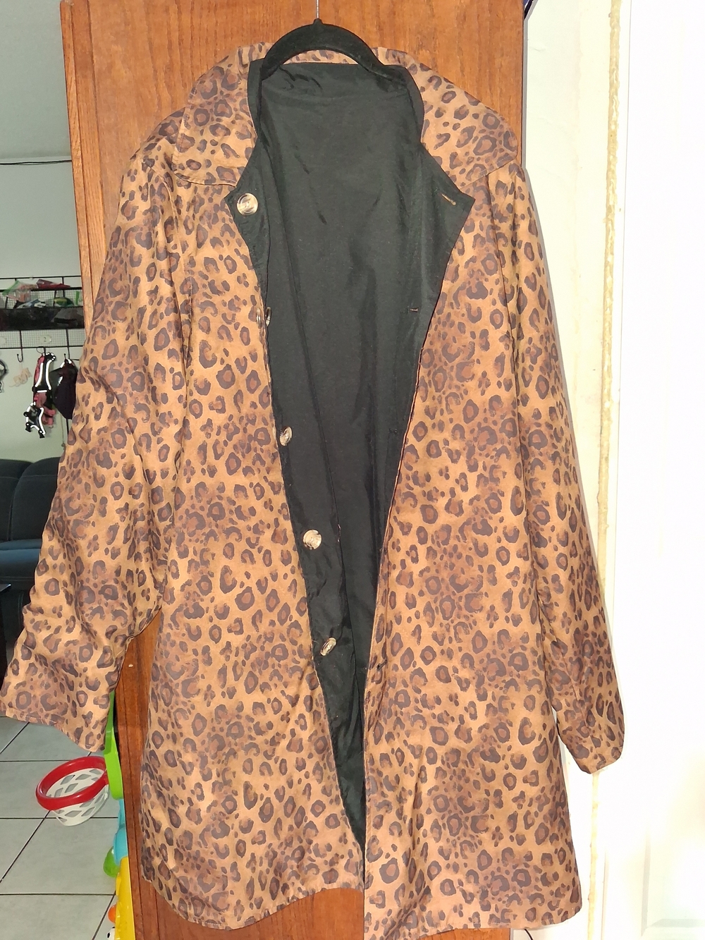 Coldwater Creek Leopard Print Trench Coat in Brown